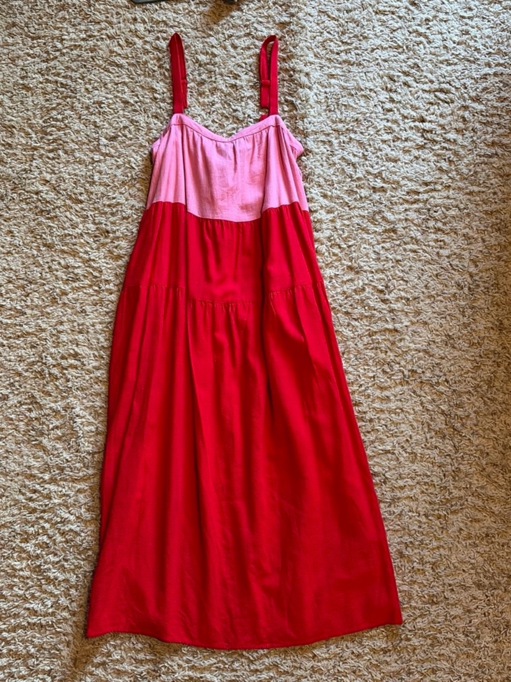 Petal & Pup Pink and Red Colorblock Maxi Dress - Picture 2 of 3